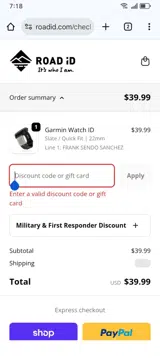 AndrewFaris20 coupon verification screenshot