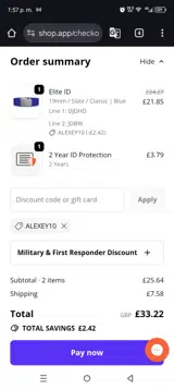 ALEXEY10 coupon verification screenshot