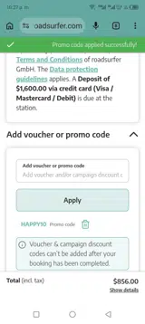 Happy10 coupon verification screenshot