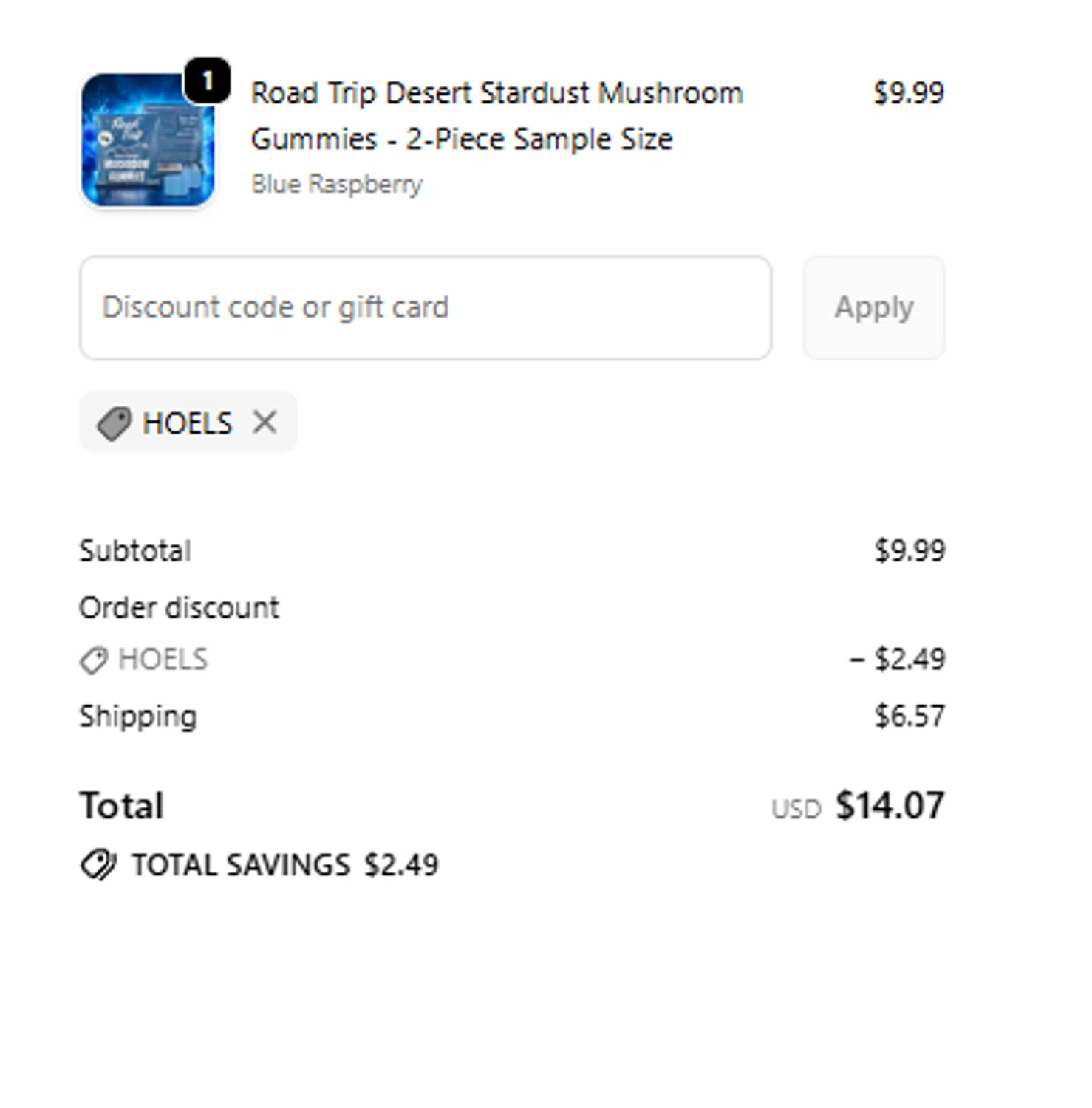 Road Trip promo code screenshot showing code hoels applied at Road Trip checkout page. Uploaded by SimplyCodes community member Kittylover on Jun 20, 2026