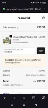 Roamwild coupon verification screenshot