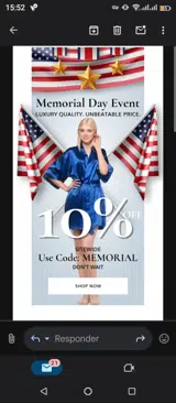 Memorial coupon verification screenshot