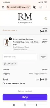 CHAT20 coupon verification screenshot