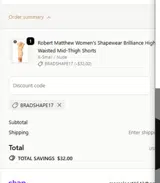 BRADSHAPE17 coupon verification screenshot