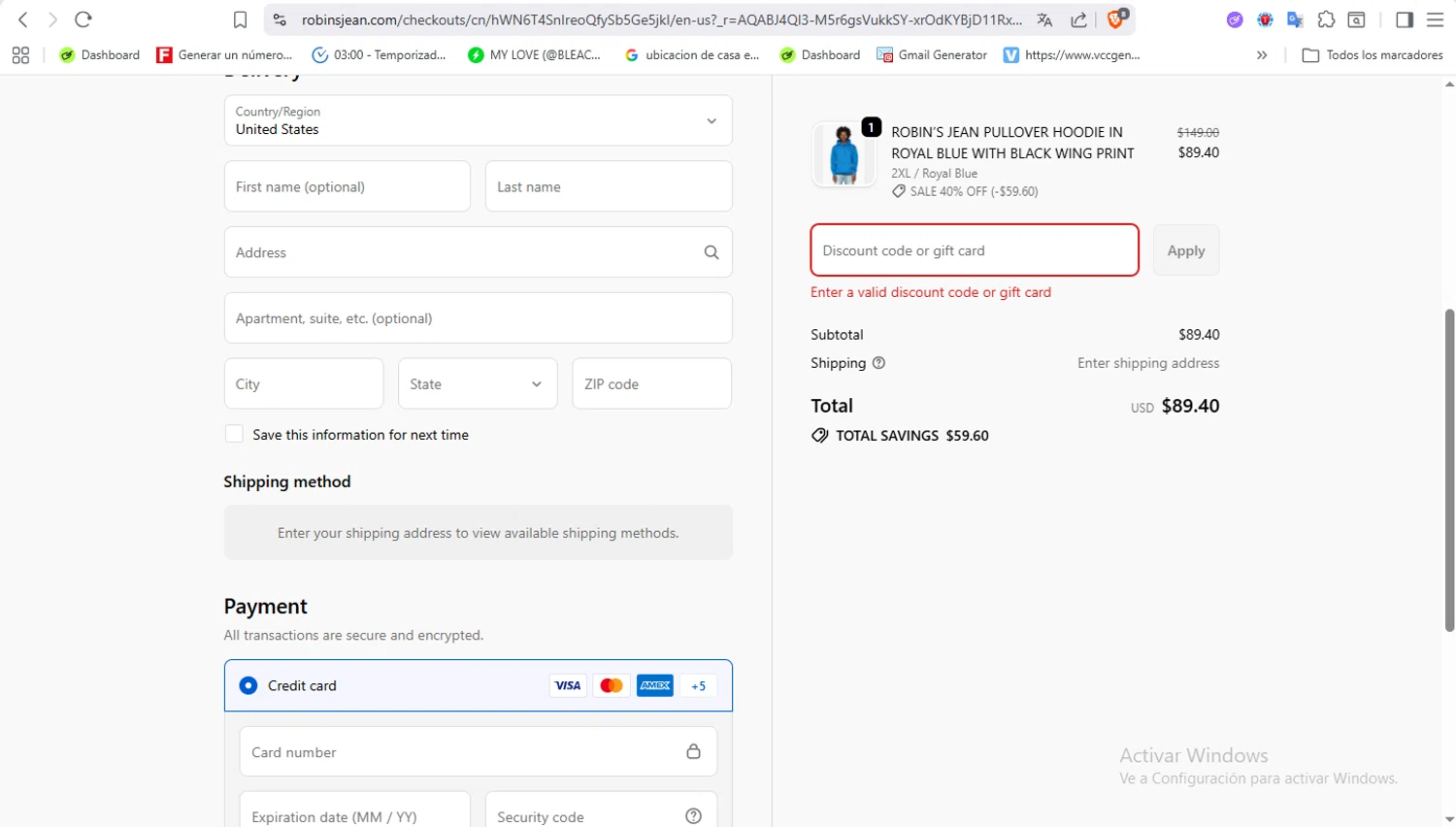 Robin's Jean promo code screenshot showing code 20% applied at Robin's Jean checkout page. Uploaded by SimplyCodes community member VoucherFalcon3942 on Dec 15, 2025