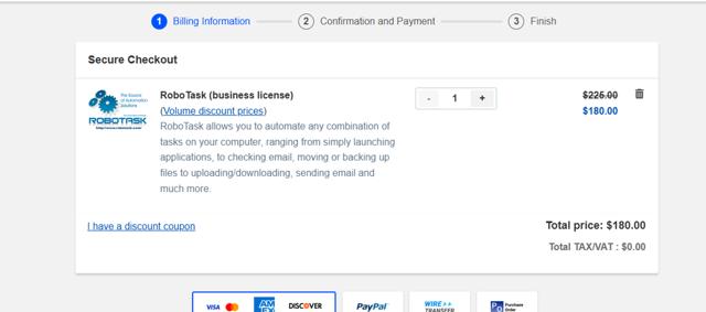 Robotask checkout page showing Robotask promo code box | Screenshot taken by SimplyCodes community member on Jun 14, 2025