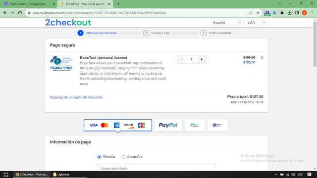 Robotask checkout page showing Robotask promo code box | Screenshot taken by SimplyCodes community member on Aug 19, 2023