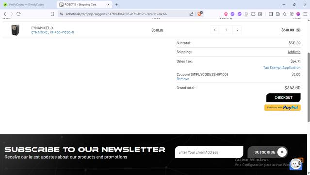 ROBOTIS checkout page showing ROBOTIS promo code box | Screenshot taken by SimplyCodes community member on Jul 6, 2025