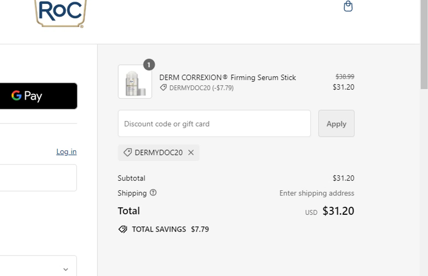 where to use RoC promo code box