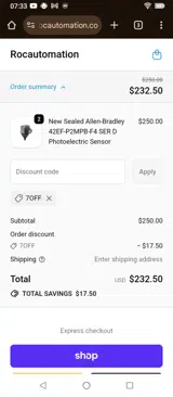ROC Automation coupon verification screenshot