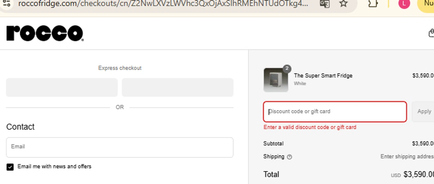 Rocco promo code screenshot showing code FREESHIPPING applied at Rocco checkout page. Uploaded by SimplyCodes community member RewardFinder4836 on Jun 14, 2025