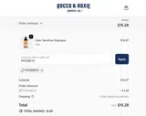 Rocco & Roxie Supply coupon verification screenshot