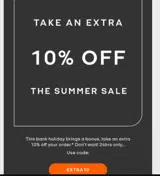 EXTRA10 coupon verification screenshot