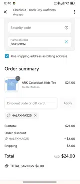 HALFXMAS25 coupon verification screenshot