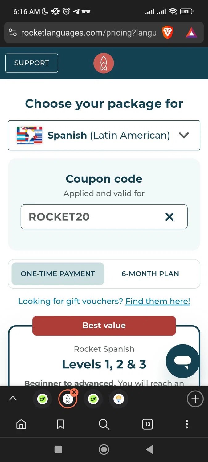 how to use Rocket Languages coupons