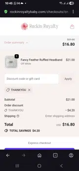 Rockin Royalty coupon verification screenshot