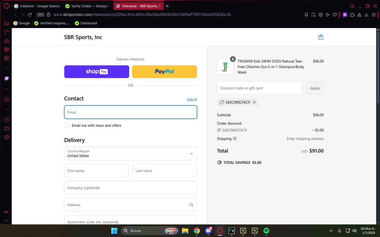 Rock Merch checkout page showing Rock Merch discount code box | Screenshot taken by SimplyCodes community member on Jul 1, 2025