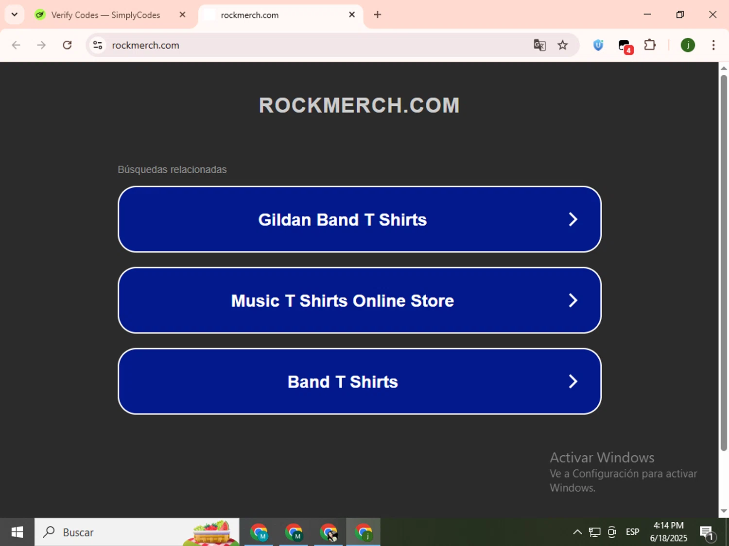 Rock Merch discount code screenshot showing code SAVE10 applied at Rock Merch checkout page. Uploaded by SimplyCodes community member SavingsCollector2592 on Jun 18, 2025