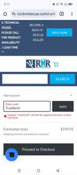 TrueNorth coupon verification screenshot