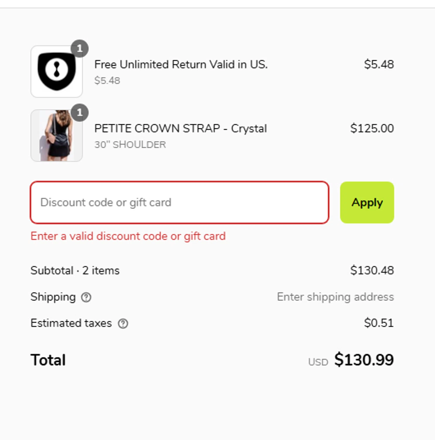ROCKNOT checkout page showing ROCKNOT coupon code box | Screenshot taken by SimplyCodes community member on Mar 27, 2025