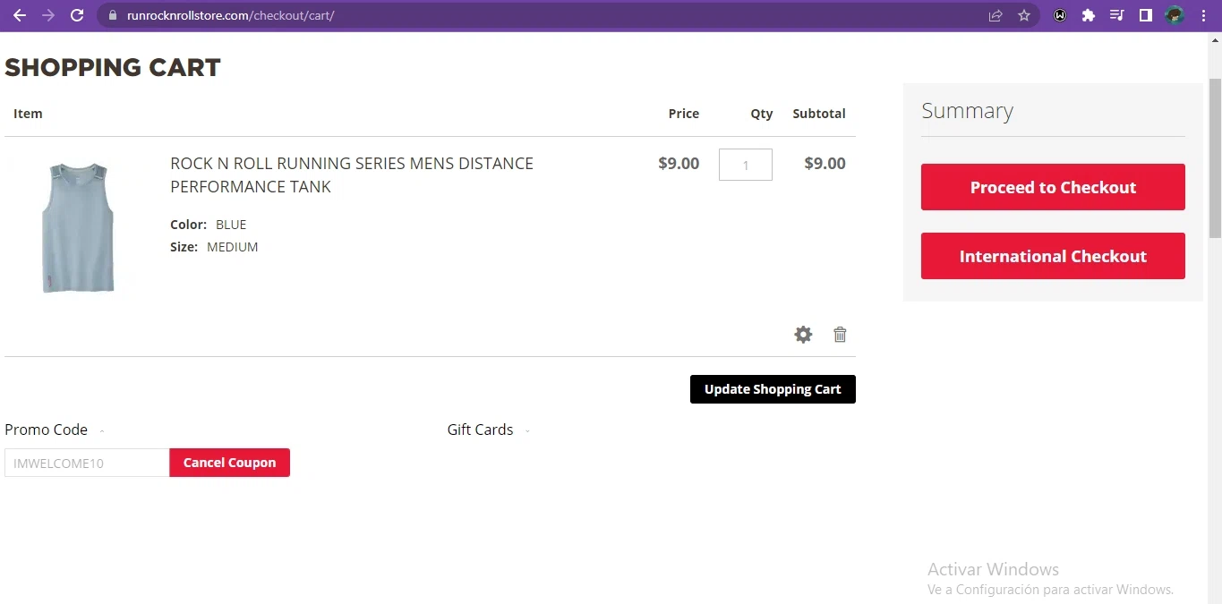 Rock 'n' Roll Marathon checkout page showing Rock 'n' Roll Marathon coupon code box | Screenshot taken by SimplyCodes community member on Jan 15, 2023