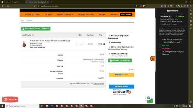 Rockville checkout page showing Rockville coupon code box | Screenshot taken by SimplyCodes community member on Sep 17, 2025
