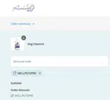 WELLPETSPRO coupon verification screenshot