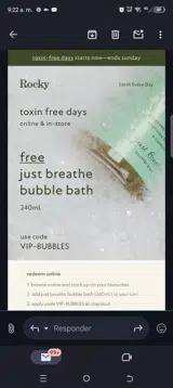 Rocky Mountain Soap coupon verification screenshot