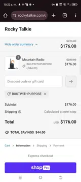 BUILTWITHPURPOSE coupon verification screenshot