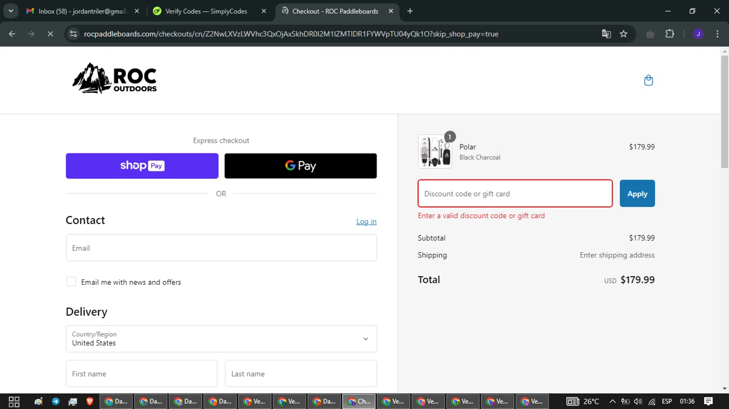 ROC SUP Co. promo code screenshot showing code LUISA15 applied at ROC SUP Co. checkout page. Uploaded by SimplyCodes community member LegendaryLegend9872 on Jan 12, 2025