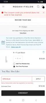 SPECIAL40 coupon verification screenshot