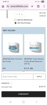 Rodan + Fields coupon verification screenshot
