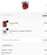Kiley15 coupon verification screenshot