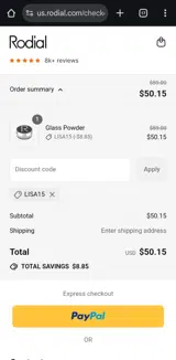 LISA15 coupon verification screenshot