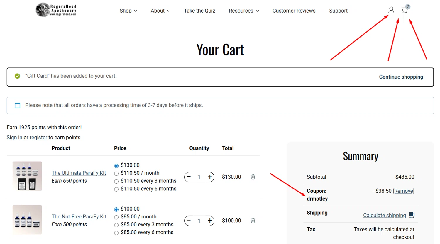 RogersHood discount code screenshot showing code DRMOTLEY applied at RogersHood checkout page. Uploaded by SimplyCodes community member WiseTracker7848 on Dec 10, 2025