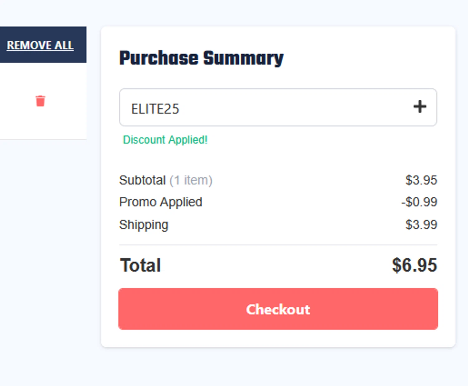 Rogue Discs coupon code screenshot showing code ELITE25 applied at Rogue Discs checkout page. Uploaded by SimplyCodes community member BLUEBLASTOISE on Apr 6, 2025