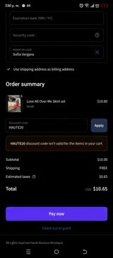 10JOBU coupon verification screenshot