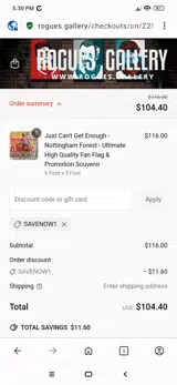 Rogues' Gallery coupon verification screenshot