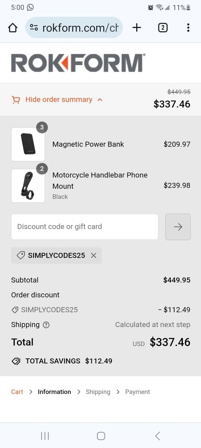 where to use Rokform promo code box