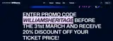 Williams Racing coupon verification screenshot