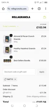 NAT10 coupon verification screenshot