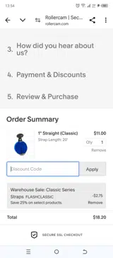 Rollercam coupon verification screenshot
