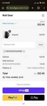 BECAUSEYOUASKED coupon verification screenshot