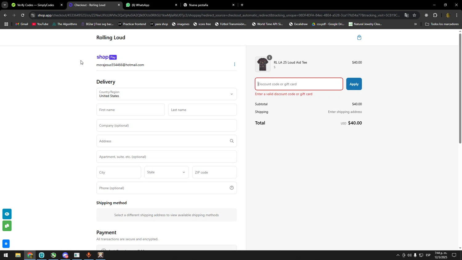 Rolling Loud Festival promo code screenshot showing code FASHIONNOVA applied at Rolling Loud Festival checkout page. Uploaded by SimplyCodes community member SOOOOOOOOOOOOOOOOOOOOOOO on Mar 12, 2025