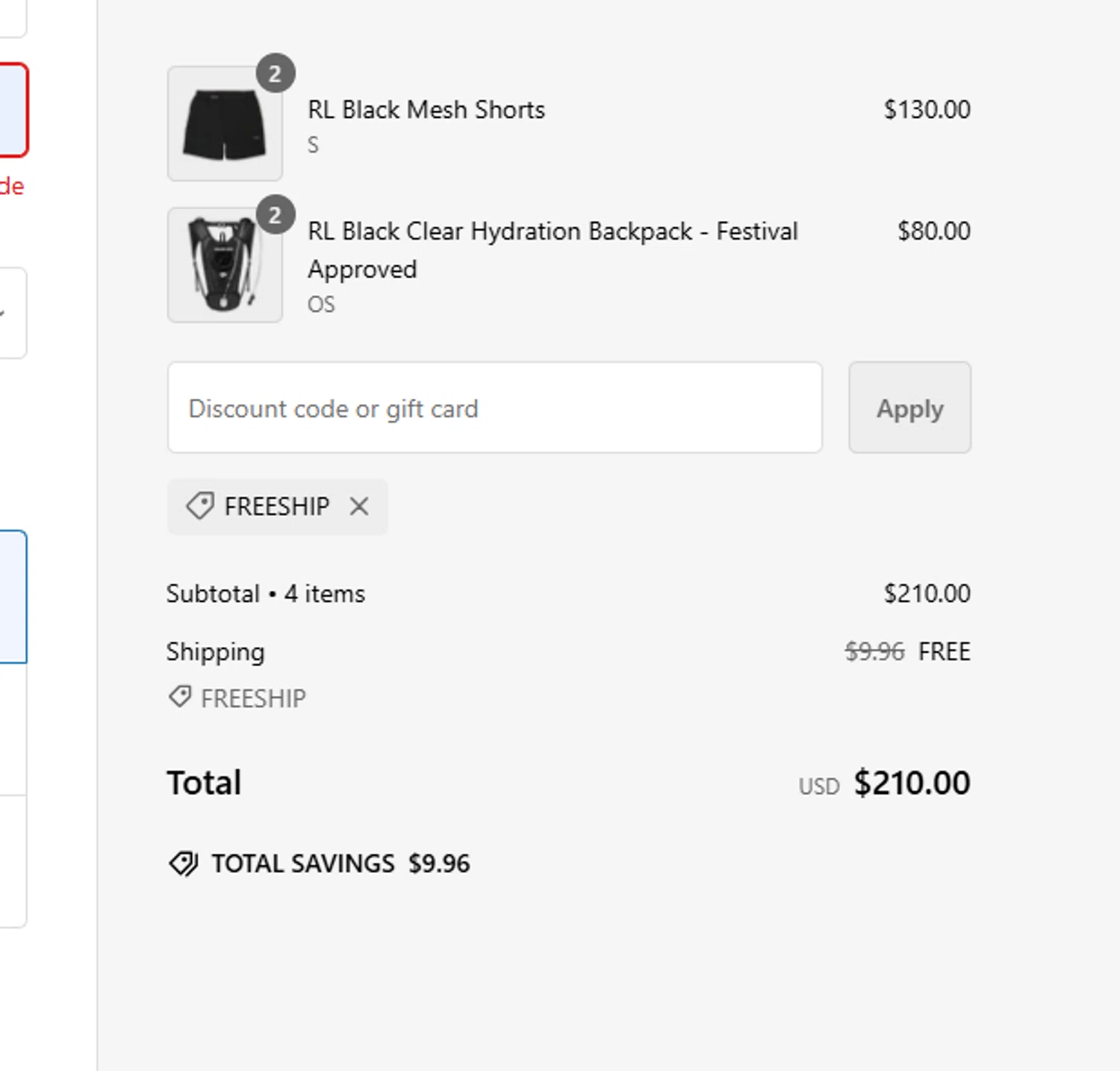 Rolling Loud Festival checkout page showing Rolling Loud Festival promo code box | Screenshot taken by SimplyCodes community member on Nov 4, 2024