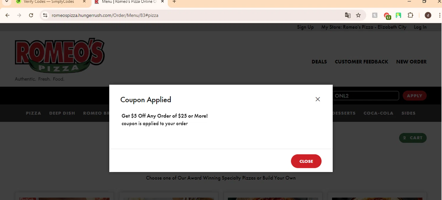 Romeo's Pizza Coupons - 30% Off | January 2025