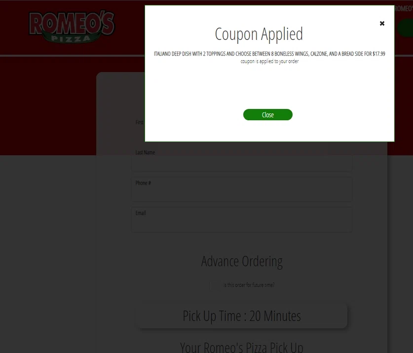 Romeo's Pizza Coupons 5 Off August 2024