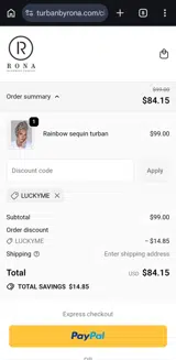 LUCKYME coupon verification screenshot