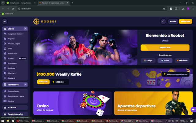 Roobet checkout page showing Roobet promo code box | Screenshot taken by SimplyCodes community member on Nov 14, 2024
