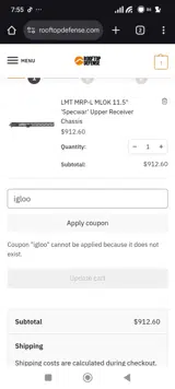 Rooftop Defense coupon verification screenshot